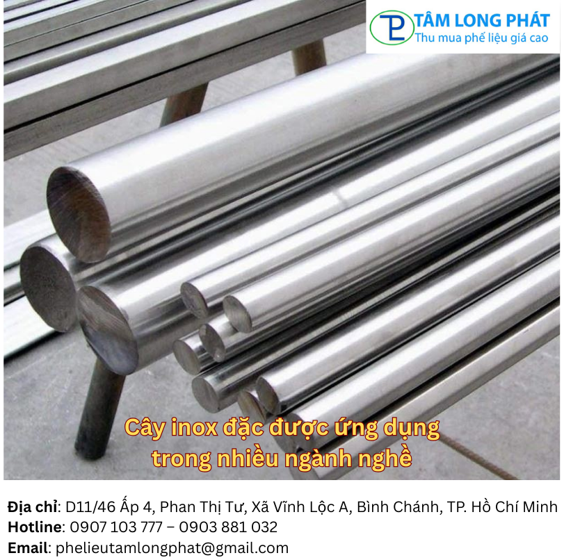 Cây inox đặc được ứng dụng trong nhiều ngành nghề