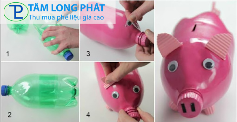 Tái chế chai nhựa thành đồ chơi chú heo