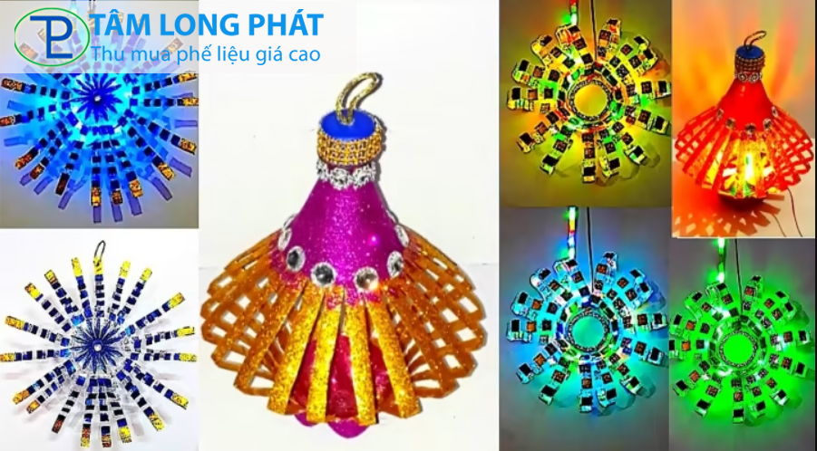 Tái chế chai nhựa thành đồ chơi lồng đèn cho bé